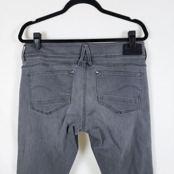 G-Star Jeans Lynn Skinny Low Rise Gray Womens 32L? (US 14) Grunge Moto Urban - Picture 6 of 10